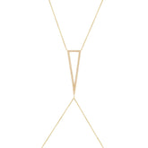 0.49ct 14k Yellow Gold Diamond Body Chain Necklace